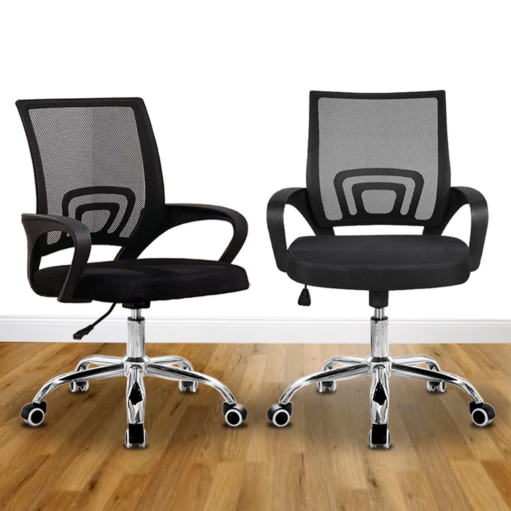 [READY STOCK] FINSSO: Adjustable Swivel Med - Back Mesh 4005 Office Chair with Chrome Leg (LIMITED UNIT)