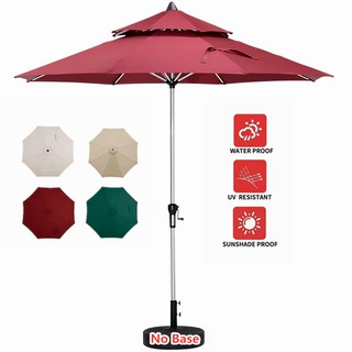 9ft Outdoor Patio Market Umbrella Cantilever Offset Patio Umbrella With Crank 8 Ribs No Base Shopee Malaysia