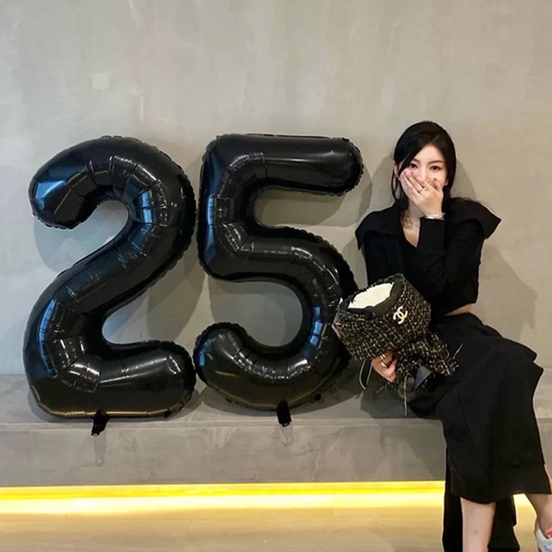 Giant 32inch Black Number Balloon 0-9 Large Number Helium Foil Balloons Baby Shower Anniversary Birthday Party Wedding Party Balloon