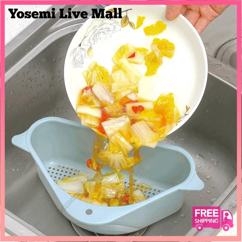 [MALAYSIA READY STOCK] Dustbin Dishwasher sink rack leftovers hanging baskets washing triangle