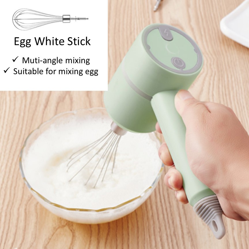 Wireless Electric Hand Mixer, 3-speed Usb Rechargeable Hand Blender For  Baby Food, Portable Electric Whisk Cordless Mini Handheld Mixer For Egg  Beater