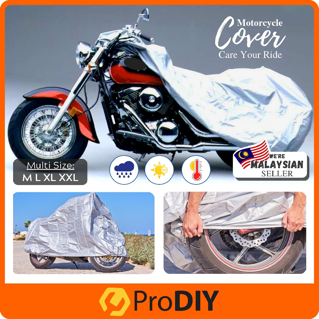 All Size Motorcycle Full Waterproof Cover Rain Sun Dirt Dust Body Protection Penutup Motosikal Basikal Bicycle