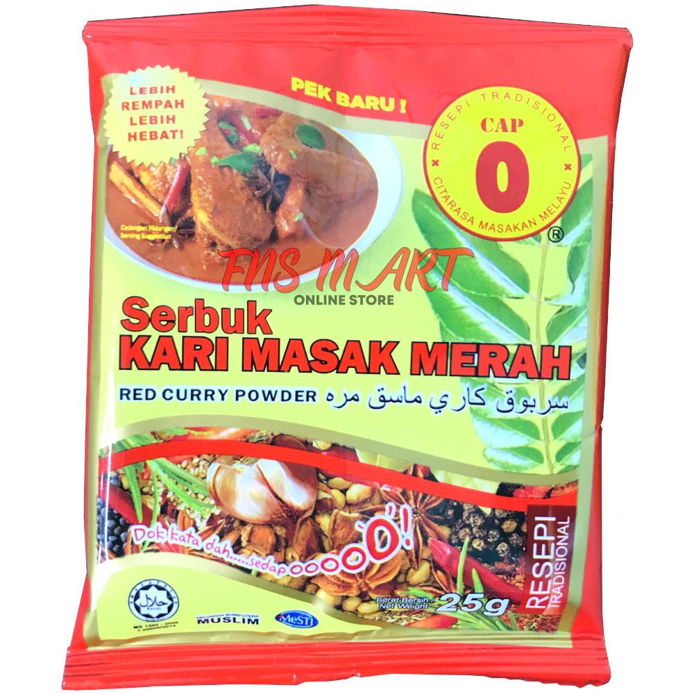 Fns Mart Rempah Kari Merah Cap O Red Curry Powder 25g Shopee Malaysia