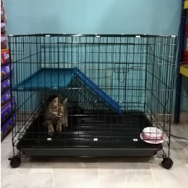 Cat Rabbit Cage Sangkar Kucing Black Metal 36u0027u0027(L) x 24u0027u0027(W) x 31 