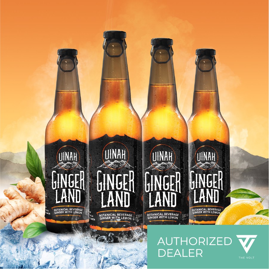 Uinah Ginger Land 4 X 330ml Premium Healthy Carbonated Ginger Drink