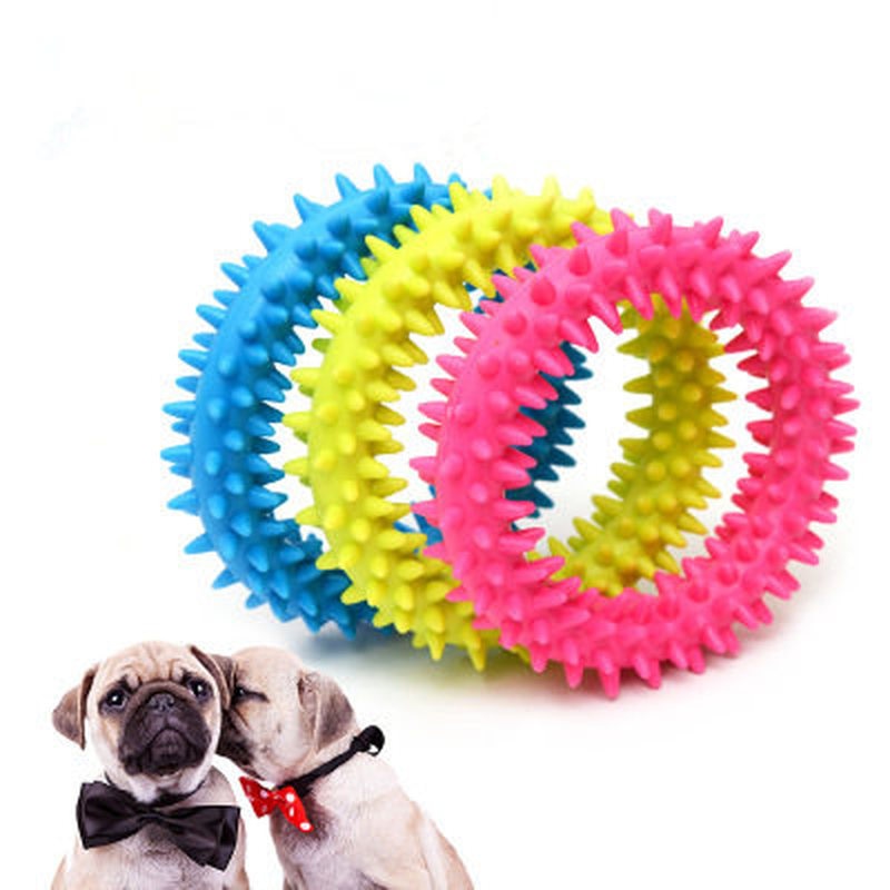 New Rubber Dog Toy with Thorn Bone Rubber Ring Molar Teeth Pet Toy Dog bite Resistant Molar Training Drop Shipping