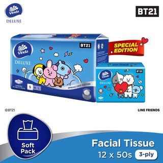 Image of Vinda Deluxe Multi Travel Pack 3ply BT21 Edition (12x50s)