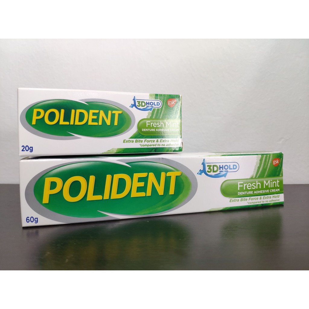 Polident Denture Adhesive Teeth Fixative Mint Flavour 20G/ 60G Shopee