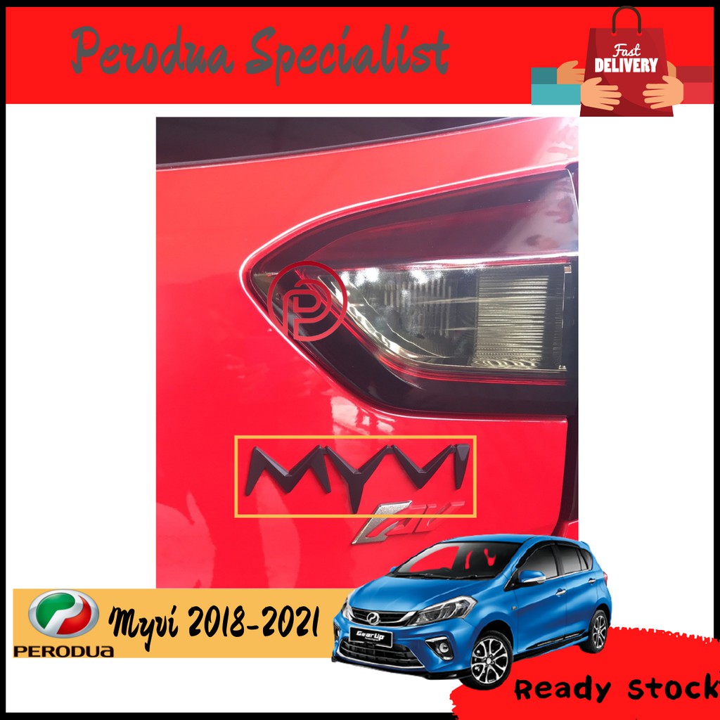 Perodua Myvi G3 2018-2021 Mat Black Wording Logo/Emblem | Shopee Malaysia