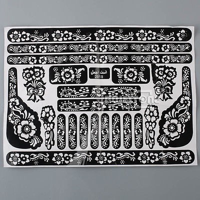 Tattoo Body Art Henna Mehndi Stencils Indian Wedding Stickers Hand