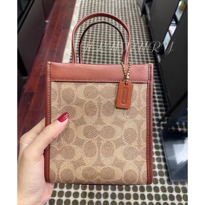 Coach Mini Cashin Tote In Signature Canvas | Shopee Malaysia