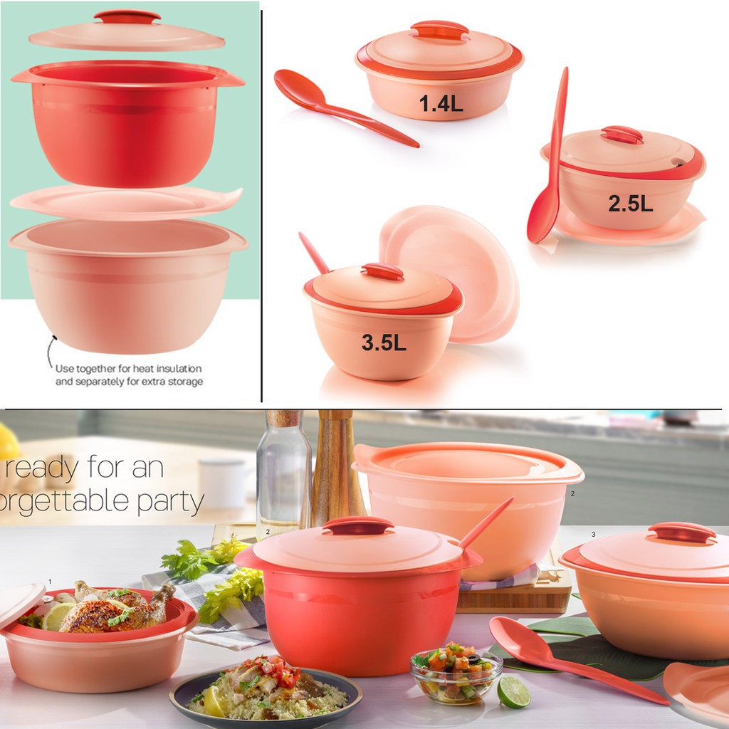 Ready Stock!! Tupperware Insulated Server Coral Shopee Malaysia