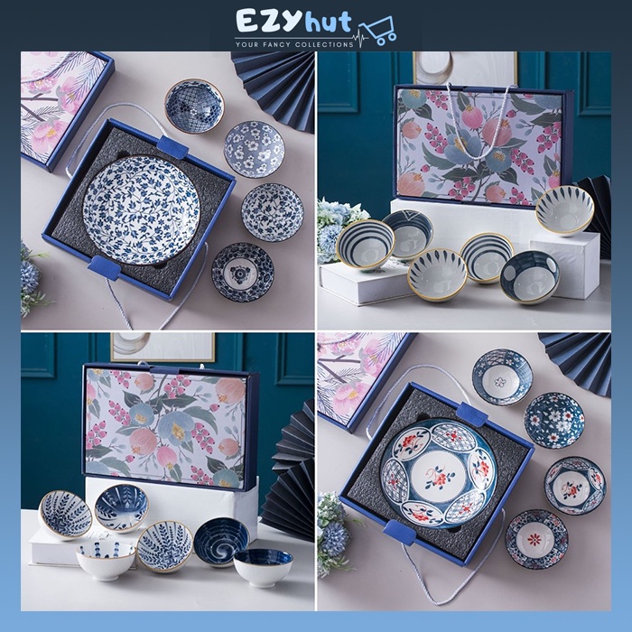 Traditional Japanese Style Rice Bowl Porcelain Bowl Ceramic Bowl Plate