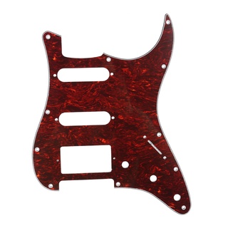 Musiclily SSS 11 Holes Strat Electric Guitar Pickguard and BackPlate Set for Fender USA/Mexican Made Standard Stratocaster Modern Style Guitar Parts,4Ply Parchment Pearl 