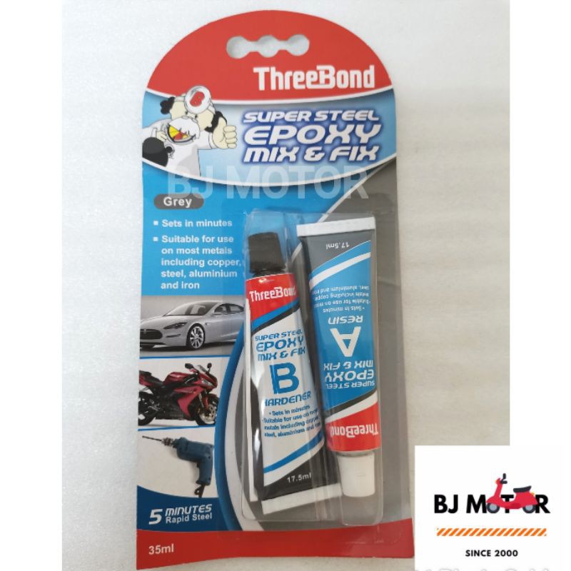 THREEBOND SUPER STEEL EPOXY MIX & FIX 5 Minute Repif Steel Gum 100