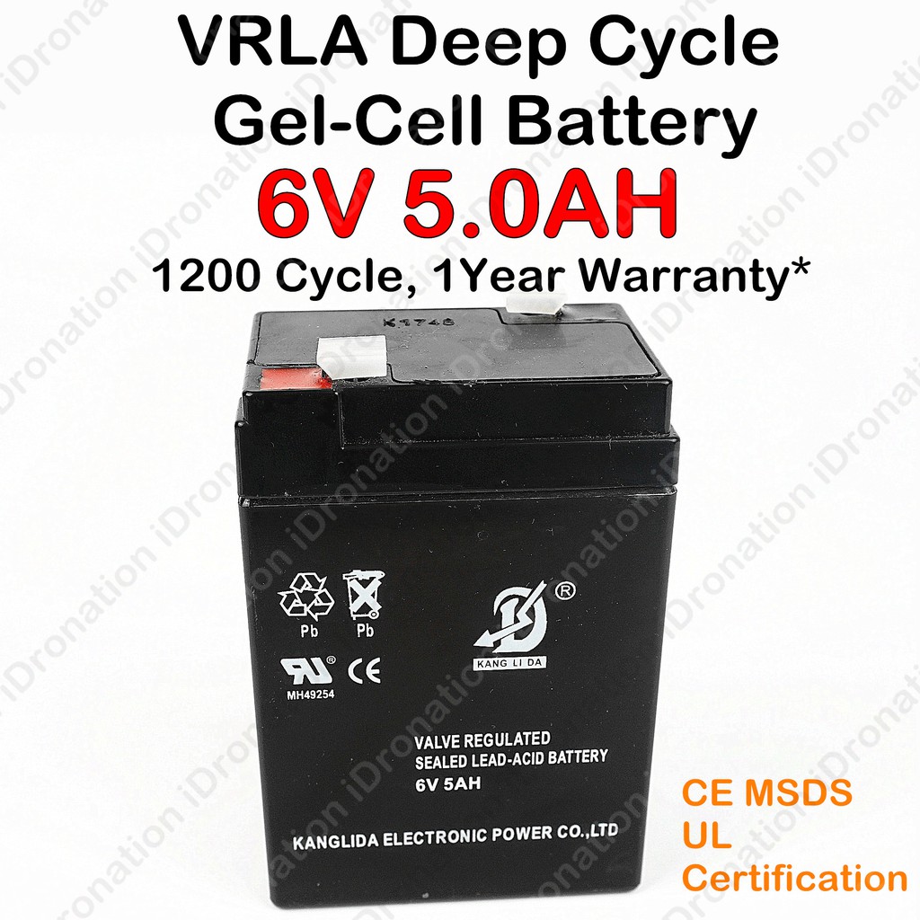 4.5AH / 5AH 6V 6 Volt Deep Cycle Back Up Battery UPS VRLA Valve ...