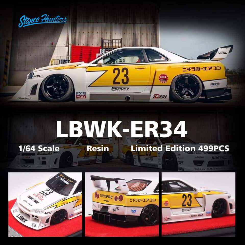 STANCE HUNTERS 1/64 LBWK SKYLINE R34 SUPER SILHOUETTE (RESIN MODEL ...