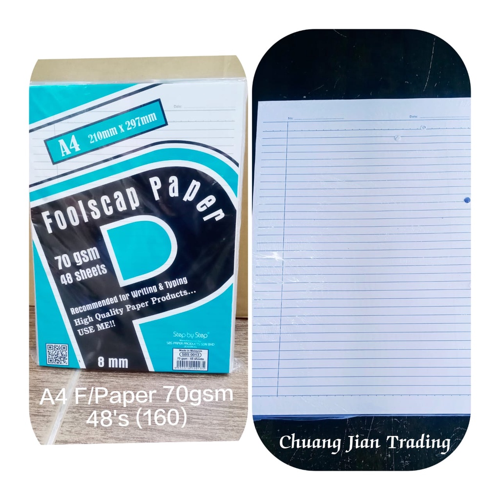 SBS 0013 FOOLSCAP PAPER 70GSM 48 SHEETS (1 BUNDLE = 10 PACKETS)