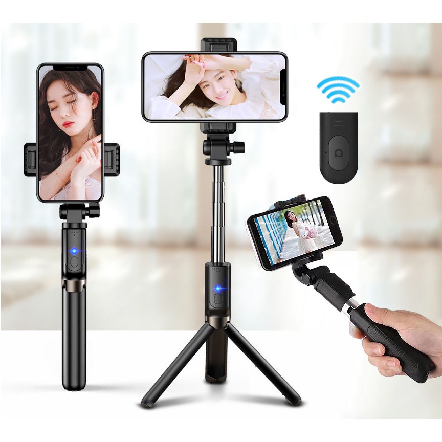 READY STOCK XT-10 3in1 Bluetooth Shutter Selfie Stick Monopod Tripod for IOS / Android 360° Angle Rotating