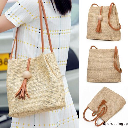 woven straw bucket bag