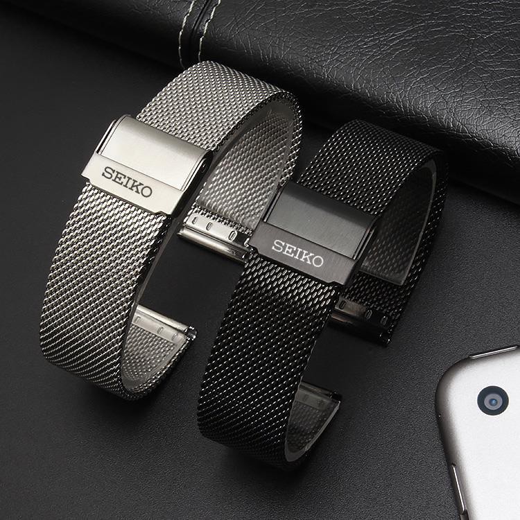 Seiko No. 5 watch strap steel strap ultra-thin Milan mesh belt unisex  double insurance 12 14 18 20 22mmz179 | Shopee Malaysia