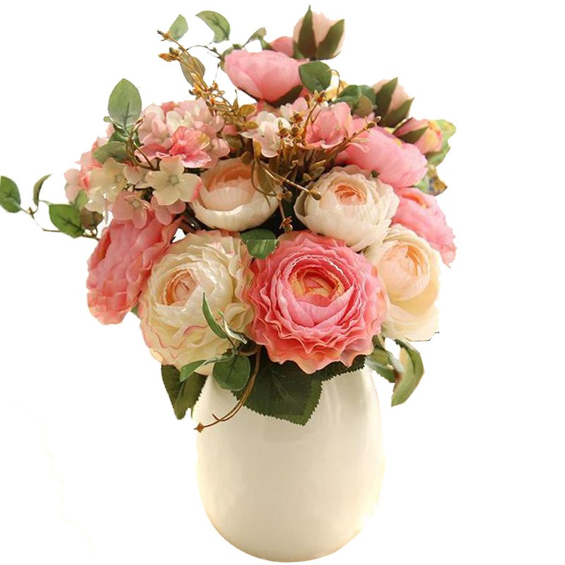 European Simulation Rose Bouquet Decorative Flower Decoration Fake