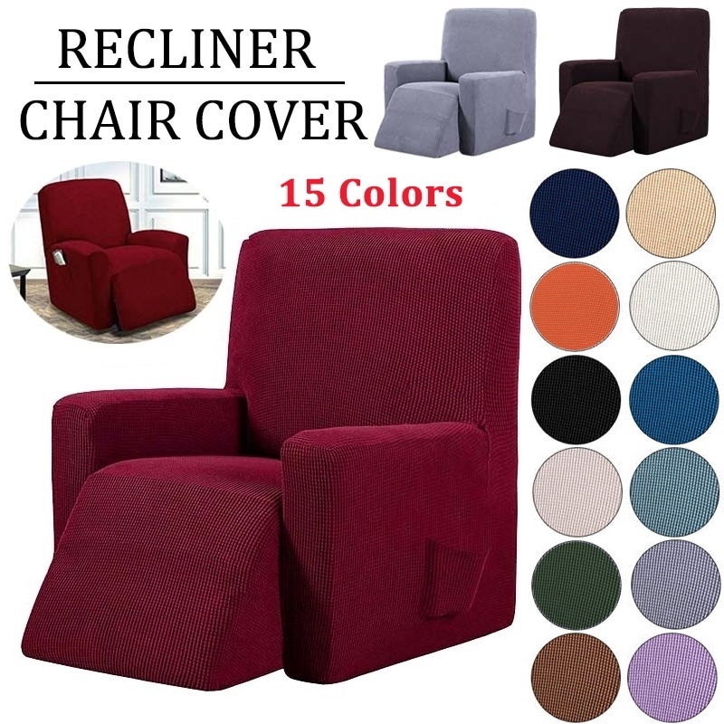 Stretch Recliner Chair Covers Washable Solid Color Nonslip Sofa