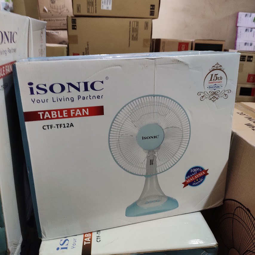  BORONG  kipas meja  murah 12 ISONIC 12 inci table fan 