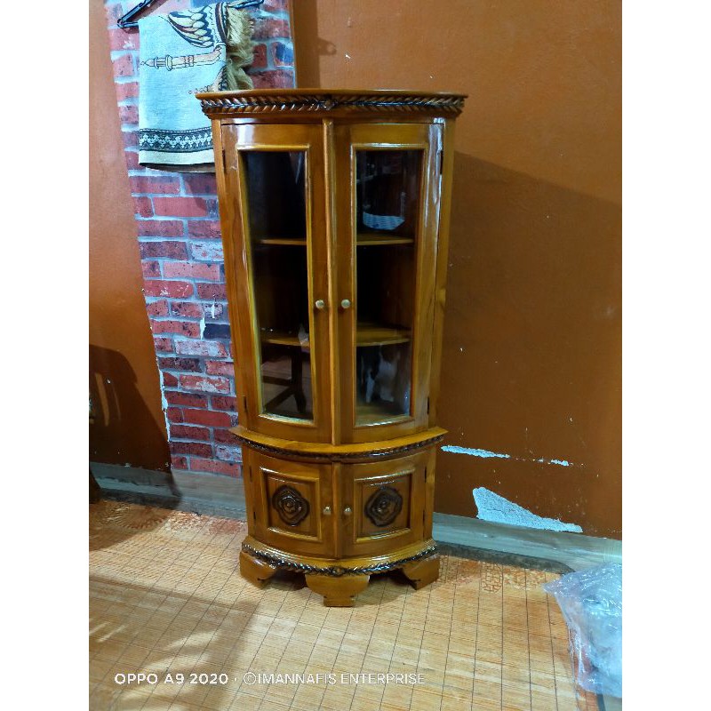 Almari Sudut Mini Kayu Jati Original Import Dari Indonseia Shopee Malaysia