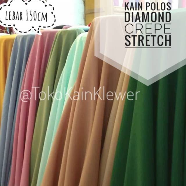 Plain Crepe Stretch Fabric Material Plain Cloth Meter Fabric Bahan Kain Polos Diamond Crepe Stretch Kain Polos Kain Meteran Shopee Malaysia