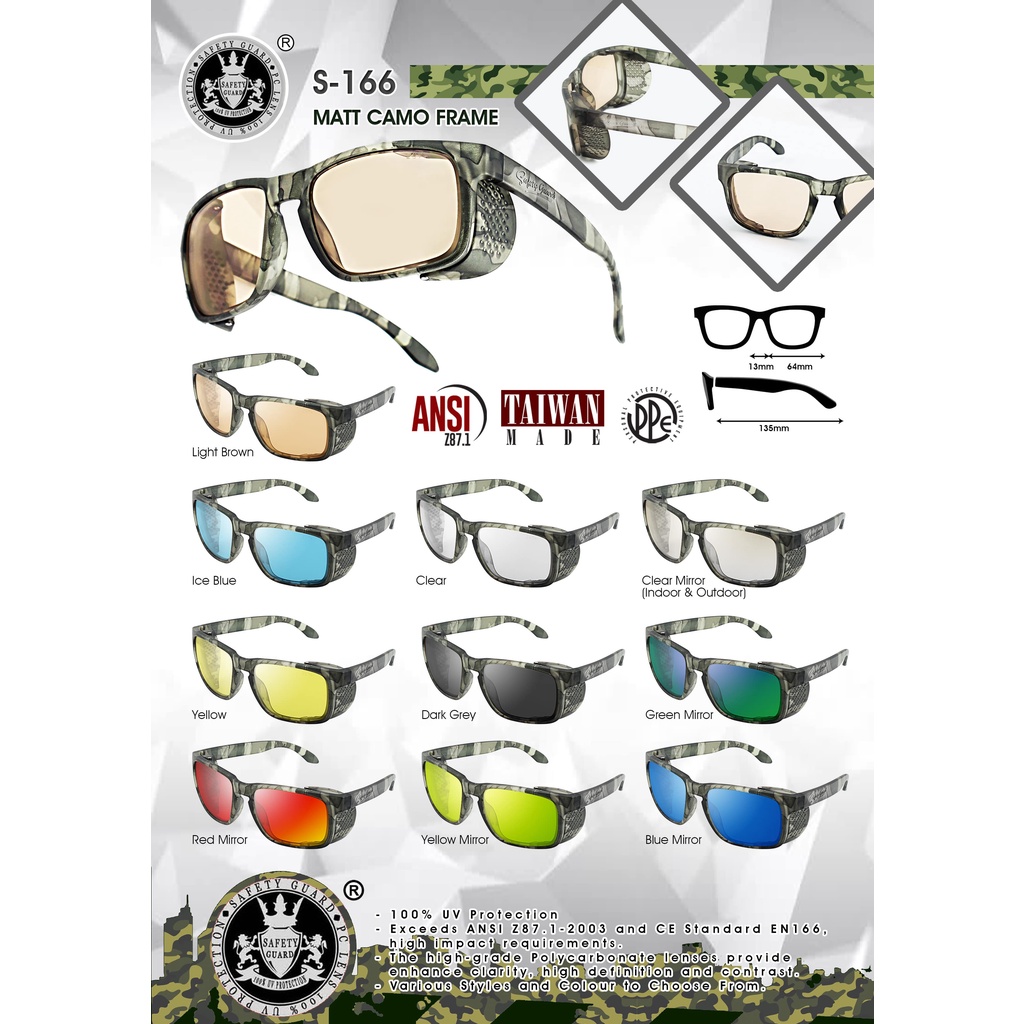 SIRIM DOSH Approval Safety Glasses Safety Guard S166 PPE 100 UV