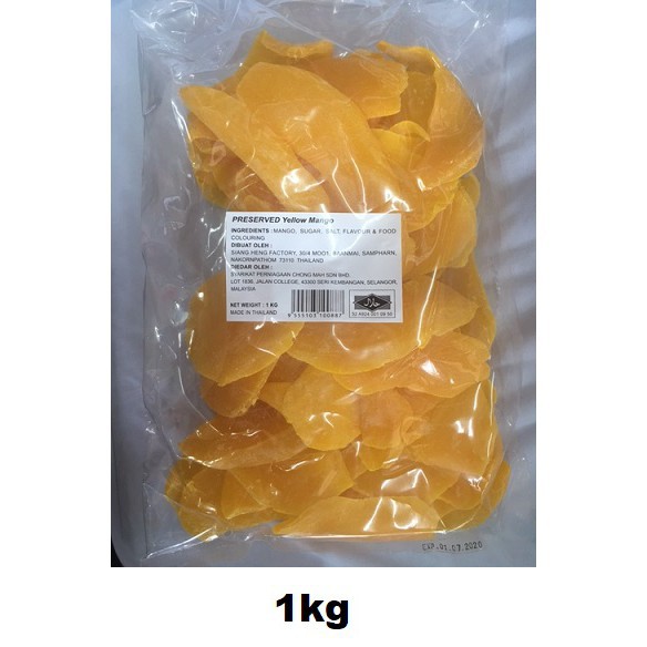 1kg Preserved Dried Yellow Mango HALAL (LOCAL READY STOCKS) Shopee