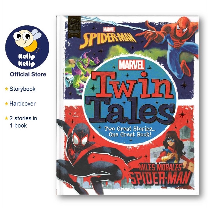 Marvel Spider Man Story Book For Kids Twin Tales Hardcover With Amazing Spider Man & Miles ...