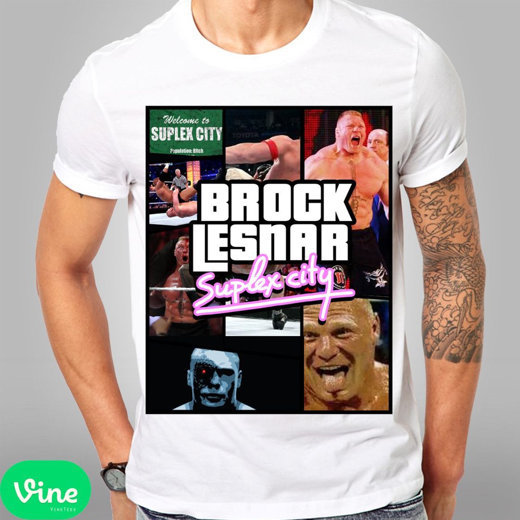 Brock Lesnar Suplex City F5 Mma Ufc The Beast Incarnate Cool Funny Men S T Shirt Birthday Gift Shopee Malaysia - brock lesnar f5 shirt roblox