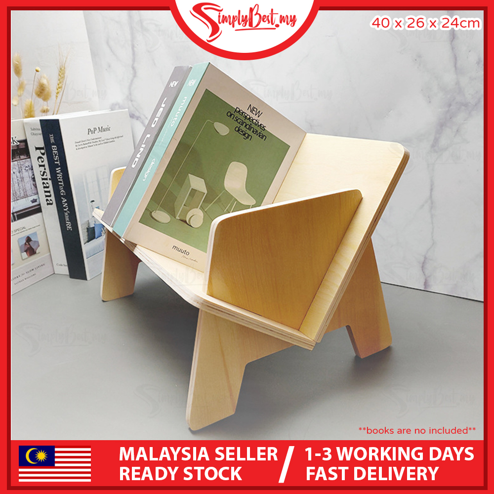 SIMPLYBEST Simple Wooden Book Shelves Table Bookshelf Display Shelf