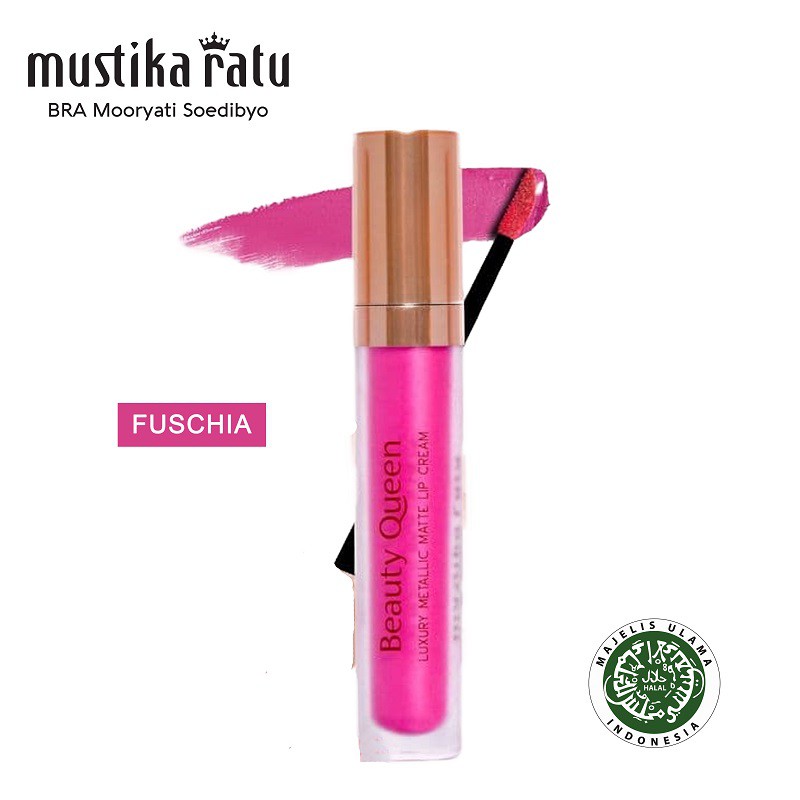 Mustika Ratu Beauty Queen Luxury Metallic Matte Lip Cream - Fuchsia