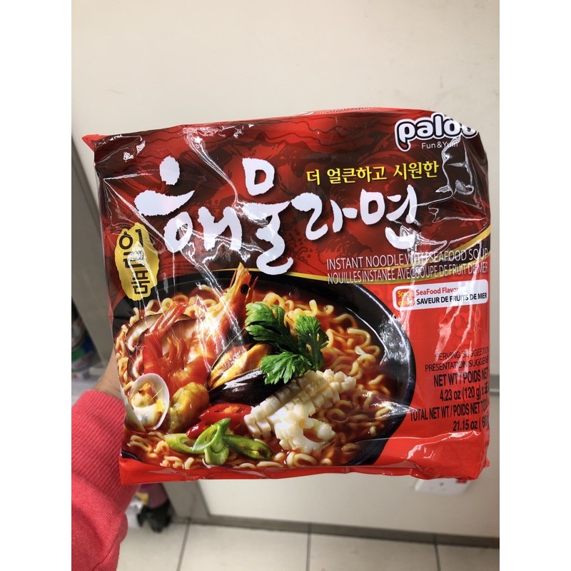 Paldo Seafood Noodle Soup Spicy Seafood Flavor 5 X 120g (600g) | Shopee ...