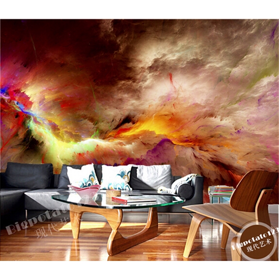 Star Nebula Oil Painting 3d Wallpaper Living Room Bedroom Ceiling Ktv Bar Mural