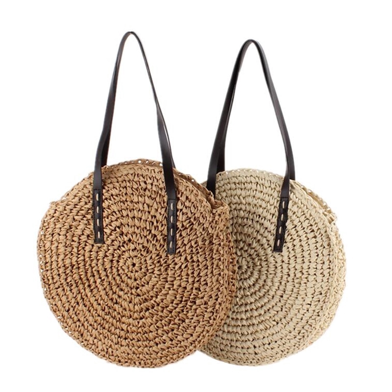 circle raffia bag