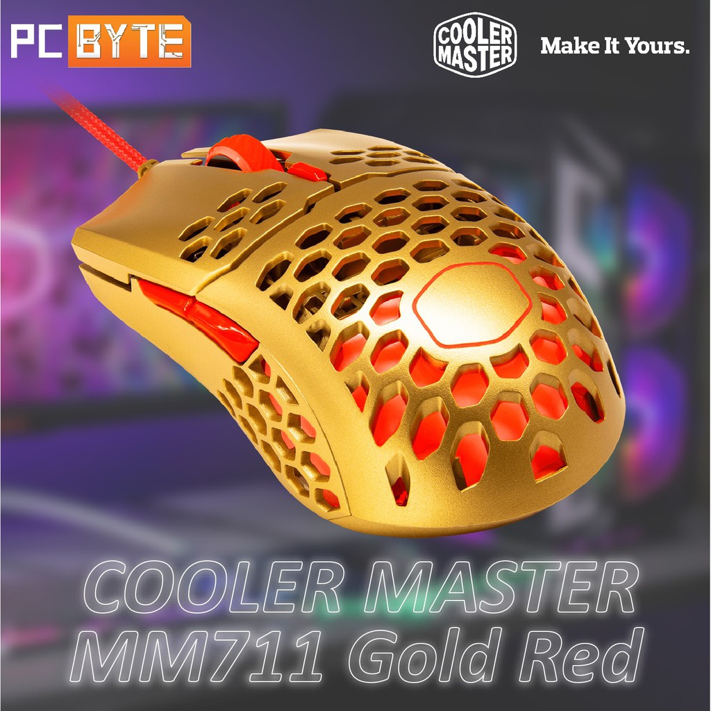 Cooler Master MM711 Lightweight Gaming Mouse Golden Red (Limited