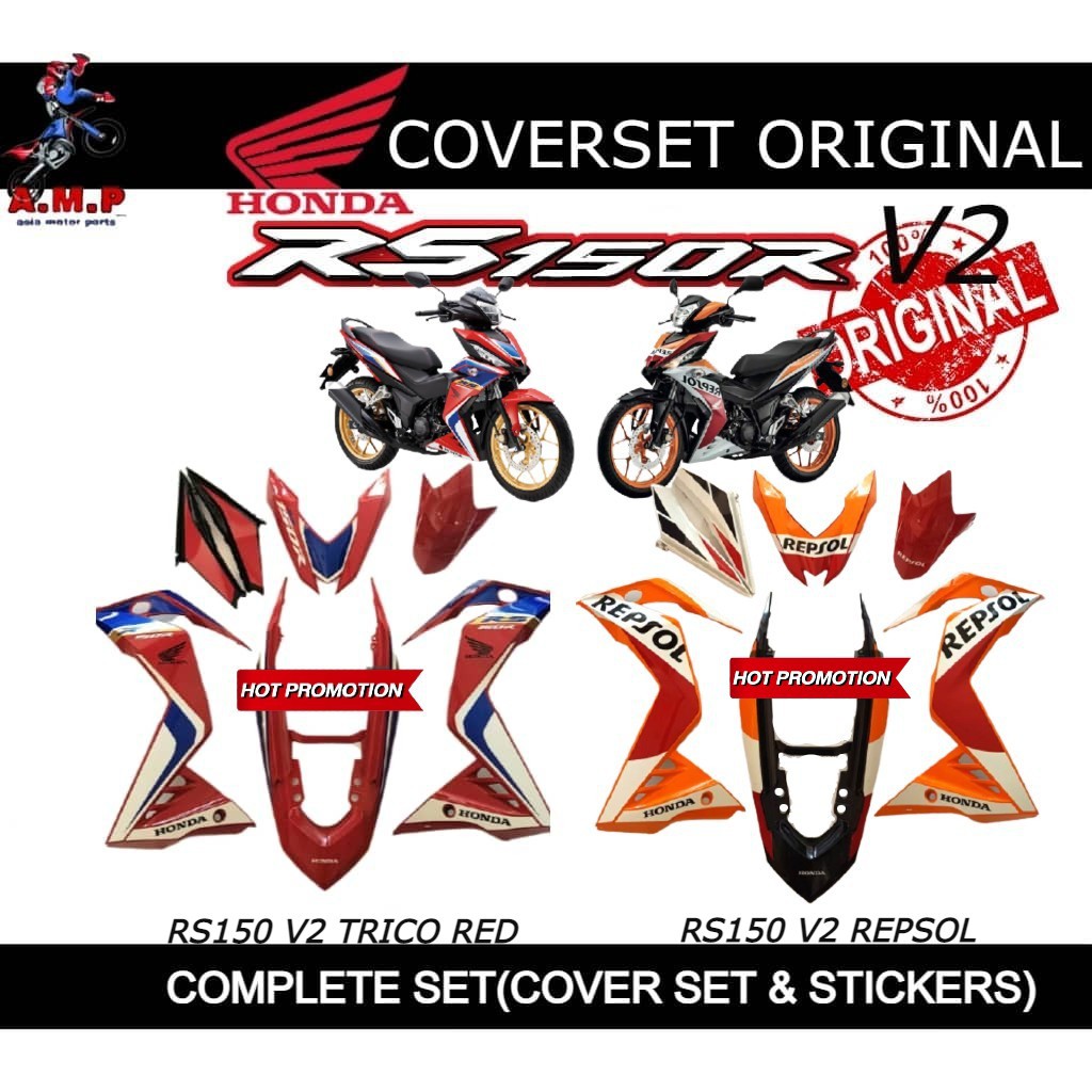 COVERSET RS150 V2 HONDA FULL SET COMPLETE SET COLOR TRICO RED 