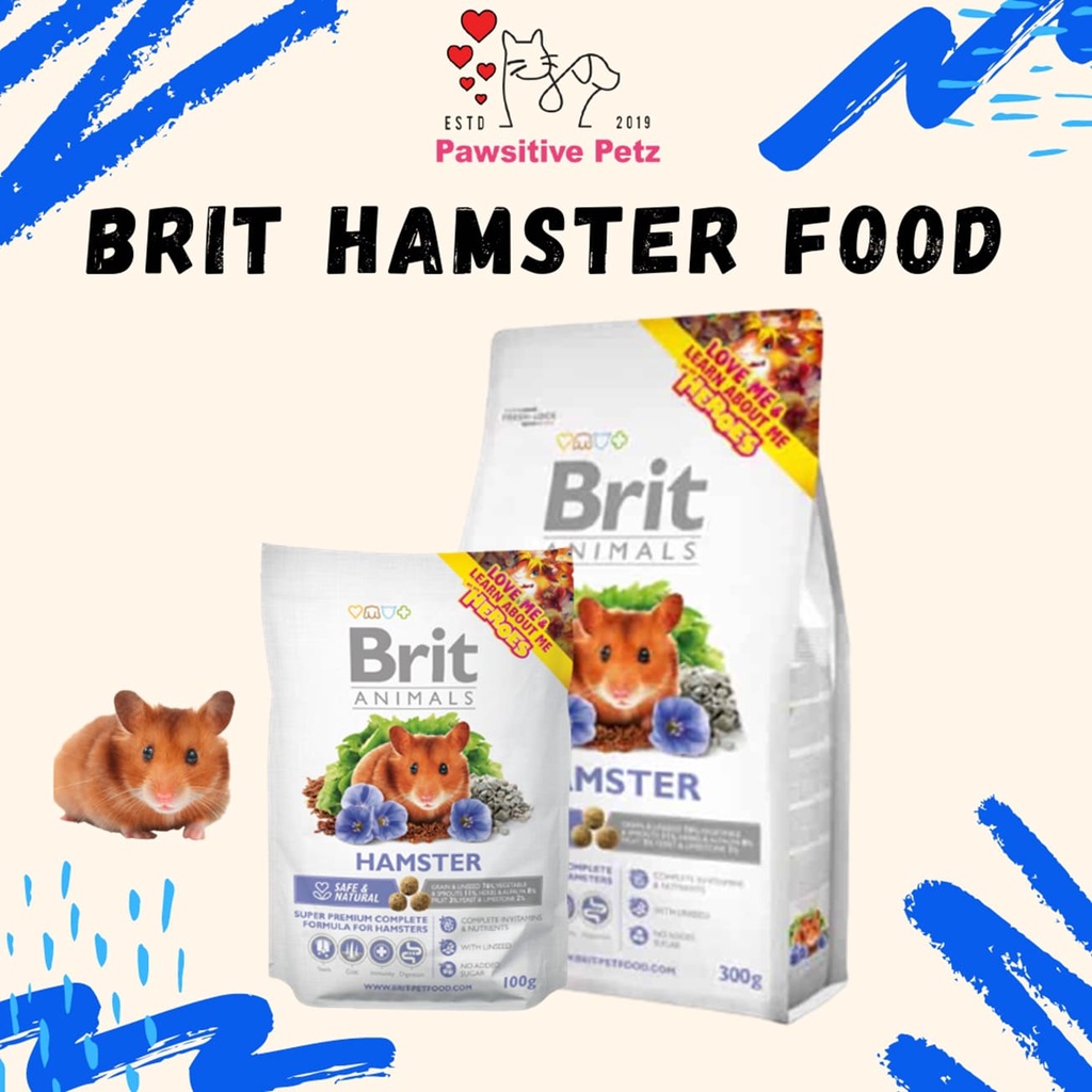 Brit Animals - Hamster 100/300g Hamster Food Makanan Hamster 仓鼠食物 Brit  Animal Small Animal | Pet Food | Shopee Malaysia