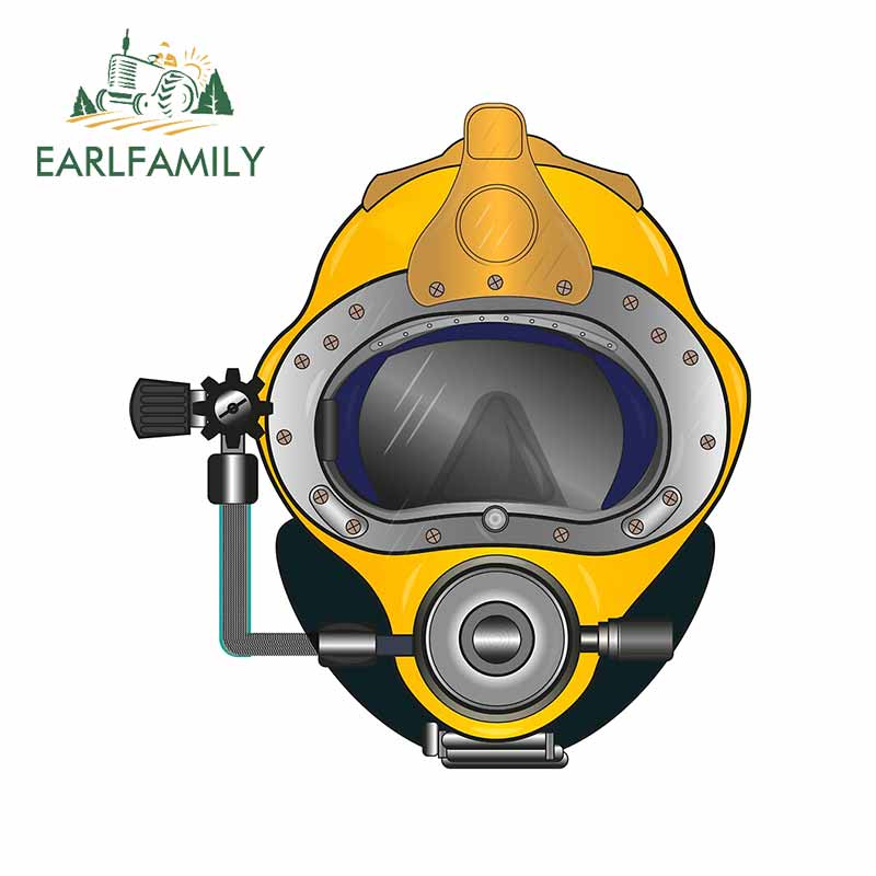 EARLFAMILY 13cm Diving Helmet Car Stickers Motorcycle VAN Surfboard Scratch-Proof Decal Air Conditioner Windshield Fashionable Waterproof Car Styling