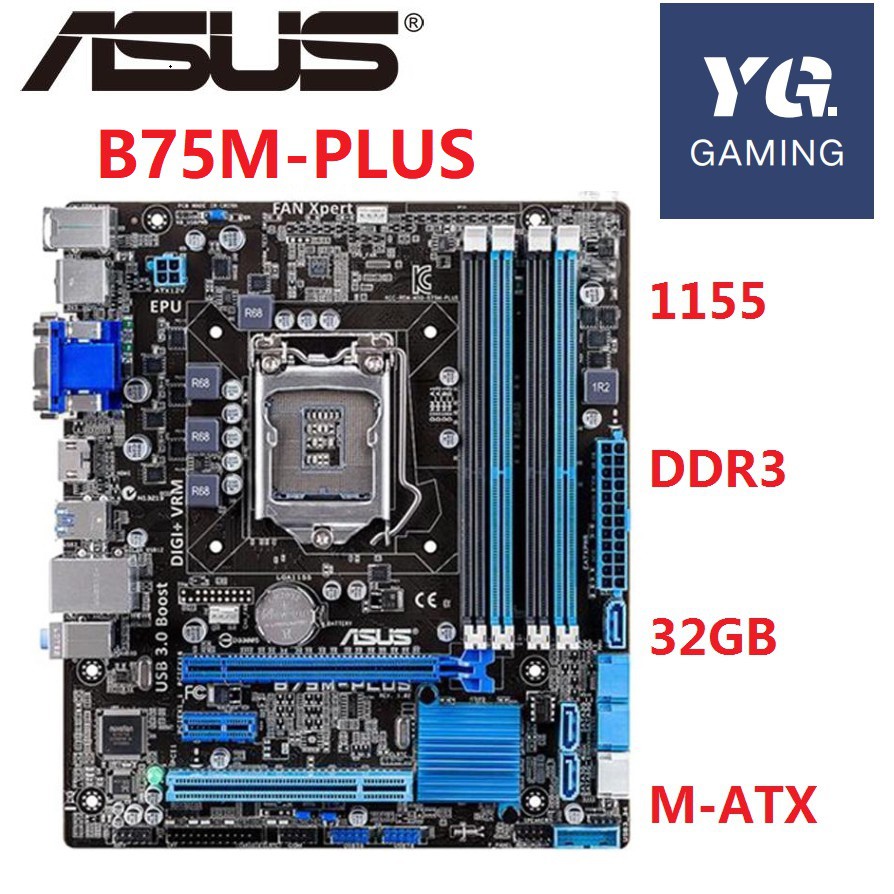 新品 ASUS B75M-PLUS Intel B75 ExpressマザーボードLGA 1155コンピュータ パーツ4×DDR3 DIMM  PCパーツMicro ATX動作確認済 - マザーボード