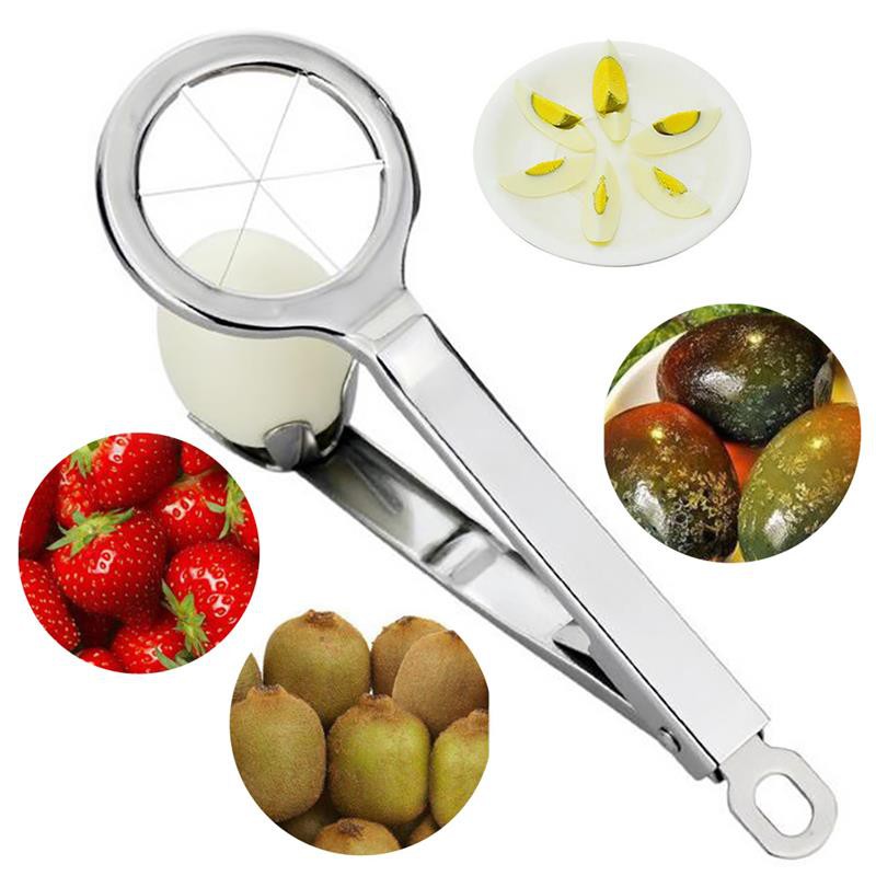 304 Stainless Steel Egg Slicer Boiled Eggs Cutter Food Grade Mushroom Holder Cutting Tongs Kitchen Gadgets