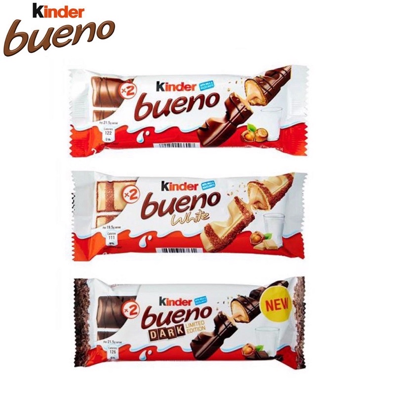 Kinder Bueno Chocolate/White Chocolate/Dark Chocolate T2 43g Shopee