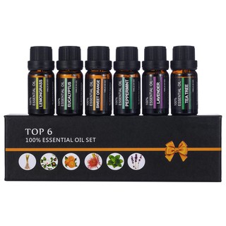 TOP 6 100% PURE AROMATIC ESSENTIAL OIL SET 6 SCENTS AROMATHERAPY ESSENTIAL OIL AROMA OIL[MALAYSIA READY STOCK]