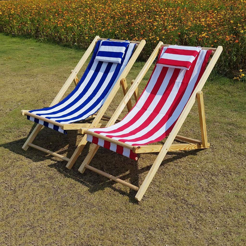Outdoor Furniture Beach Chair Portable Folding Wood Chaise Lounge