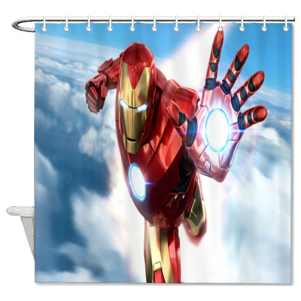 Marvel Iron Man Vr Waterproof Shower Curtain Bathroom Decoration