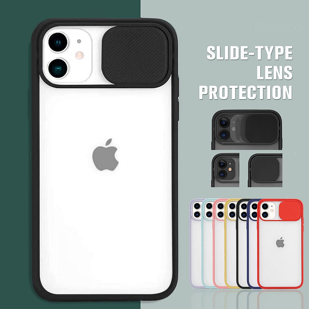 Iphone 11 12 13 Pro Max X Xs Xr 6 7 8 Plus Se Case Slide Camera Lens Protection Shockproof Phone Case Color Matte Transparent Cover Shopee Malaysia